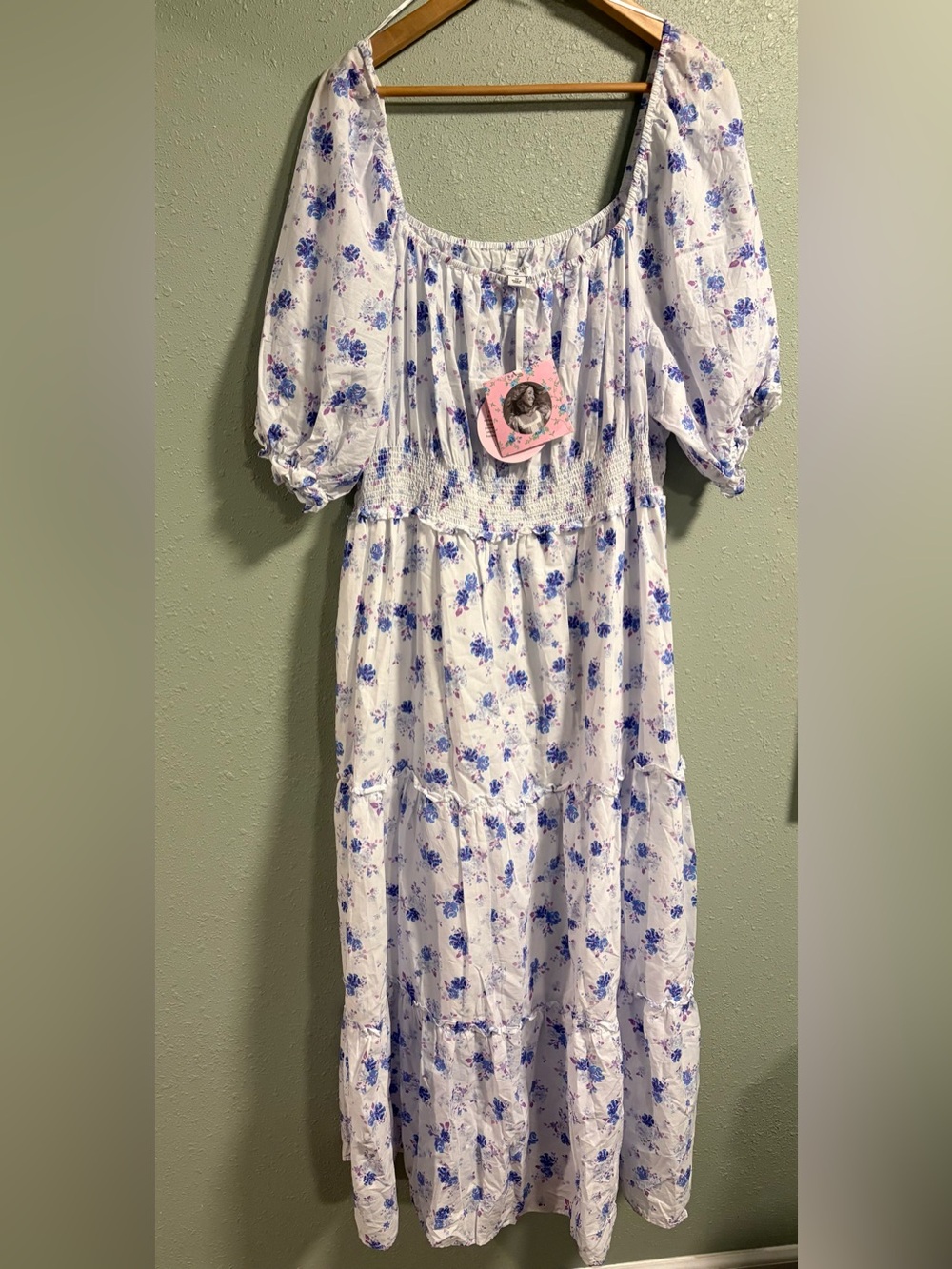 Love Shack Fancy for Target Gemma White Floral Puff-Sleeve Maxi Dress